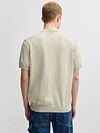 BOSS Knitted T-shirt Kanache Ecru Model / Achterkant