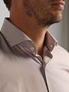 Suitable Twill Shirt Extra Long Sleeves Stripe Brown Model / Detail