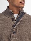 Barbour Mocker Sweater Wool Taupe Model / Detail
