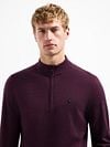 No Excess Half Zip Pullover Dark Wine Melange Model / Detail