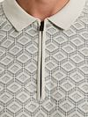 Cast Iron Half-Zip Polo Shirt Structure Ecru Model / Detail