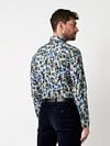 Desoto Chemise Impression Fleurs Bleu Model / Achterkant