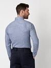 Desoto Chemise Twill Stripe Bleu Model / Achterkant
