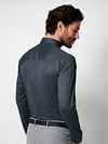 Desoto Non-Iron Shirt Kent Melange Norfolk Blue Model / Achterkant