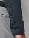 Desoto Non-Iron Shirt Kent Melange Norfolk Blue Model / Detail