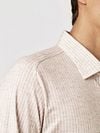 Desoto Shirt Kent Monochrome Stripes Beige Model / Detail
