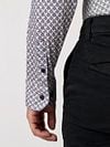 Desoto Shirt Print Floral Blue Beige Model / Detail
