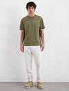 Marc O'Polo T-Shirt Logo Donkergroen Model / Voorkant