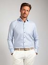 Suitable Shirt Check Print Blue Model / Voorkant with Stefan