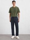 Marc O'Polo T-shirt Slub Stripes Dark Green Model / Voorkant