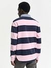 Gant Heavy Rugger Shield Polo Streep Navy Roze Model / Achterkant