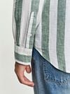 Gant Overhemd Streep Bold Linnen Groen Model / Detail