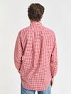 Gant Poplin Banker Shirt Stripe Red Model / Achterkant