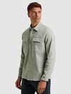 Cast Iron Overshirt Twill Green Model / Zijkant