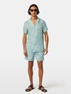 Scotch and Soda Shortsleeve Shirt Print Light Green Model / Voorkant