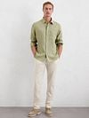 Marc O'Polo Shirt Linen Green Model / Voorkant