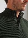 Suitable Mou Half Zip Pullover Dark Green Model / Detail