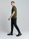 No Excess Knitted Poloshirt Olijfgroen Model / Zijkant