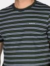 NZA T-shirt Noel Stripes Forest Green Model / Detail