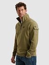 PME Legend Half Zip Sweater Interlock Jersey Olive Model / Voorkant