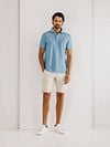 State of Art Poloshirt Piqué Melange Hellblau Model / Voorkant