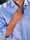 Suitable Shirt Linen Light Blue Model / Detail