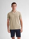 Petrol Piqué Polo Shirt Cayside Beige Model / Voorkant
