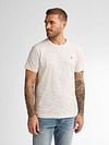 Petrol T-Shirt Sandstone Melange Ecru Model / Voorkant