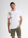 Petrol T-Shirt Islandcrest Print White Model / Voorkant