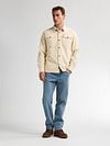 Petrol Shirt Corduroy Beige Model / Voorkant