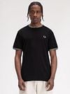 Fred Perry M1588 Twin Tipped T Shirt Black Model / Voorkant