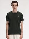 Fred Perry M1588 Twin Tipped T Shirt Dark Green Model / Voorkant