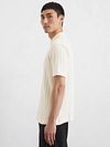 Marc O'Polo Knitted Polo Shirt Rib Structure Off White Model / Zijkant