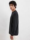 Marc O'Polo Pullover Linen Blend Navy Model / Zijkant