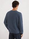 Marc O'Polo Pullover Crewneck Cotton/Linen Dark Blue Model / Achterkant