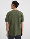 Marc O'Polo T-shirt Slub Stripes Dark Green Model / Achterkant