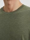 Marc O'Polo T-shirt Slub Stripes Dark Green Model / Detail
