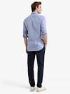McGregor Hemd Linen Blend Vintage Blau Model / Achterkant