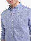 McGregor Hemd Linen Blend Vintage Blau Model / Detail