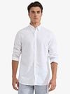 McGregor Hemd Linen Blend Weiß Model / Voorkant