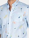 NZA Shirt Kane Linen Blend Hellblau Model / Detail
