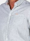 NZA Overhemd Emerson Linnen Blend Groen Model / Detail