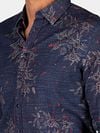 NZA Overhemd Gunner Print Navy Model / Detail