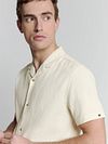 No Excess Short Sleeve Chemise Structure Ecru Model / Voorkant