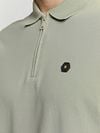 No Excess Half Zip Poloshirt Piqué Vert Model / Detail