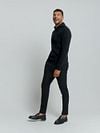 No Excess Half Zip Pullover Two Coloured Melange Black Model / Zijkant