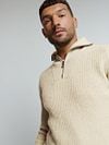 No Excess Half Zip Pullover Two Coloured Melange Greige Product / Detail