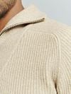 No Excess Half Zip Pullover Two Coloured Melange Greige Product / Detail