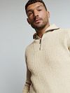 No Excess Halfzip Pullover Two Coloured Melange Greige Product / Detail
