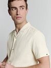 No Excess Short Sleeve Hemd Struktur Ecru Model / Voorkant